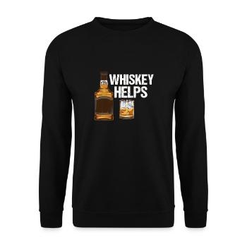 Le whisky aide - l'alcool - Sweat-shirt Unisexe - noir - Devant - Alina (178cm) & Michal (187cm)
