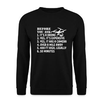 It's A Drone - Unisex Pullover - Schwarz - Vorne - Alina (178cm) & Michal (187cm)