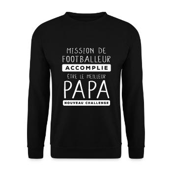 Footballeur futur papa fête des pères foot - Sweat-shirt Unisexe - noir - Devant - Alina (178cm) & Michal (187cm)
