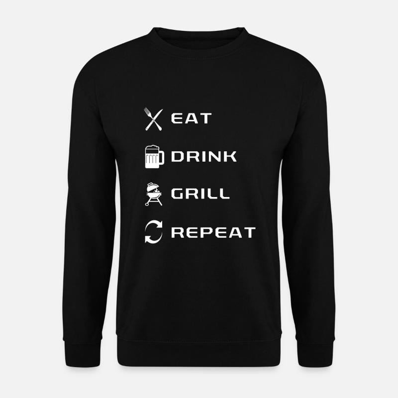 Eat Drink Grill Repeat - Unisex Pullover - Schwarz