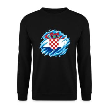 Croatia Flag Adriatic Zagreb Croatian Flag - Unisex Sweatshirt - black - Front - Alina (178cm) & Michal (187cm)