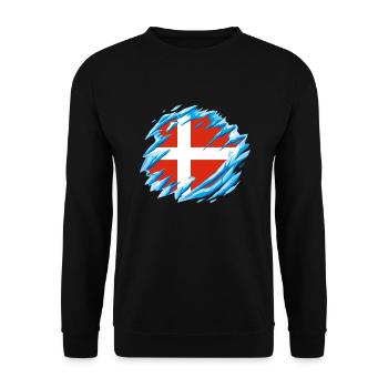 Drapeau du Danemark Drapeau de la Scandinavie Drapeau du Danemark Voyage - Sweat-shirt Unisexe - noir - Devant - Alina (178cm) & Michal (187cm)