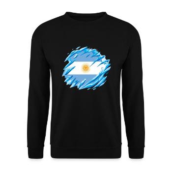Argentina Flag South America Argentine Flag - Unisex Sweatshirt - black - Front - Alina (178cm) & Michal (187cm)