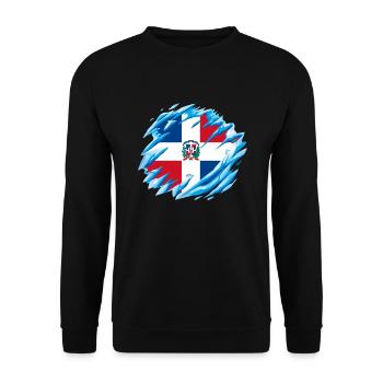 Dominican Republic Flag Dom Rep Flag Travel - Unisex Sweatshirt - black - Front - Alina (178cm) & Michal (187cm)