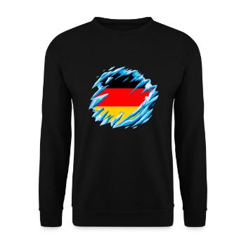 Germany Flag German Flag Used Look Homeland - Unisex Sweatshirt - black - Front - Alina (178cm) & Michal (187cm)