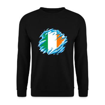 Ireland Flag Vintage Irish Flag Dublin - Unisex Sweatshirt - black - Front - Alina (178cm) & Michal (187cm)