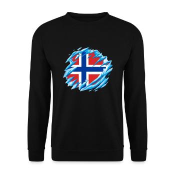 Flag of Norway Scandinavia Norwegian Flag - Unisex Sweatshirt - black - Front - Alina (178cm) & Michal (187cm)