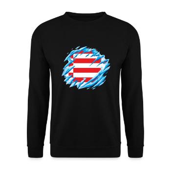 Bremen Flagge Bremer Fahne - Unisex Pullover - Schwarz - Vorne - Alina (178cm) & Michal (187cm)