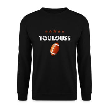 Mon rugby Ma Ville toulouse ma Fierté - Sweat-shirt Unisexe - noir - Devant - Alina (178cm) & Michal (187cm)