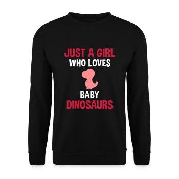 Juste une fille qui aime les bébés dinosaures - Sweat-shirt Unisexe - noir - Devant - Alina (178cm) & Michal (187cm)