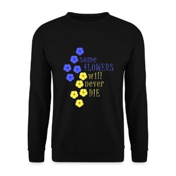 ukraine peace kiev crimea free ukrain flower - Unisex Sweatshirt - black - Front - Alina (178cm) & Michal (187cm)