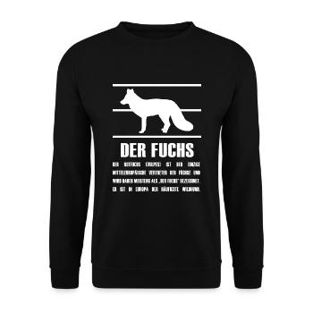 waldbewohner fuchs aus dem wald fuchs-steckbrief - Unisex Pullover - Schwarz - Vorne - Alina (178cm) & Michal (187cm)