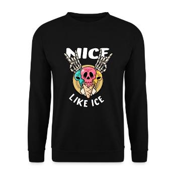 eiskugel eis in der waffel naschkatze nice ice - Unisex Pullover - Schwarz - Vorne - Alina (178cm) & Michal (187cm)