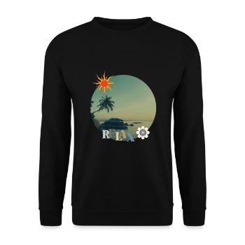 Retro Relax Design Summer Holiday - Unisex Sweatshirt - black - Front - Alina (178cm) & Michal (187cm)