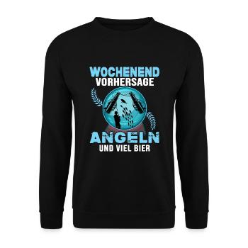 angeln und bier catch and release anglerlatein - Unisex Pullover - Schwarz - Vorne - Alina (178cm) & Michal (187cm)