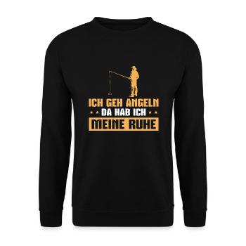 Angeln Angelsport Fischen Angler Geschenkidee - Unisex Pullover - Schwarz - Vorne - Alina (178cm) & Michal (187cm)