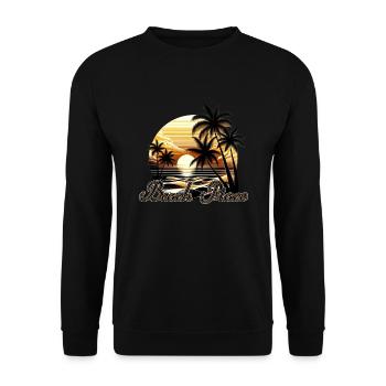 Été, Soleil, Plage, Mer, Palmiers, Vacances - Sweat-shirt Unisexe - noir - Devant - Alina (178cm) & Michal (187cm)