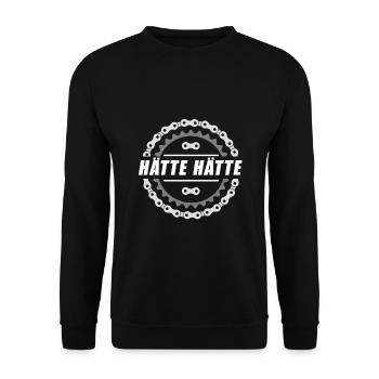Hätte hätte Fahrradkette - Unisex Pullover - Schwarz - Vorne - Alina (178cm) & Michal (187cm)
