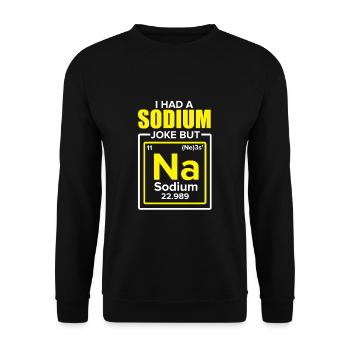 I Had A Sodium Joke But Na Chemiker - Unisex Pullover - Schwarz - Vorne - Alina (178cm) & Michal (187cm)