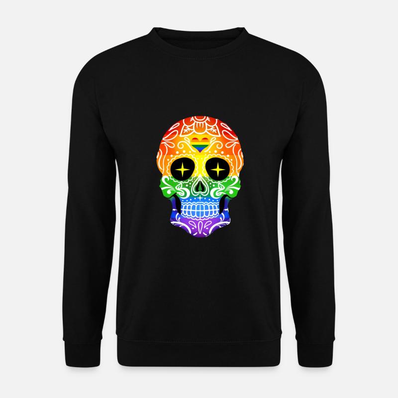 Sugar Skull Gay Pride - Unisex Pullover - Schwarz