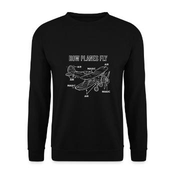 How Planes Fly Piloten - Unisex Pullover - Schwarz - Vorne - Alina (178cm) & Michal (187cm)