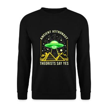 Ancient Astronaut Theorists Say Yes Alien Theory - Unisex Sweatshirt - black - Front - Alina (178cm) & Michal (187cm)