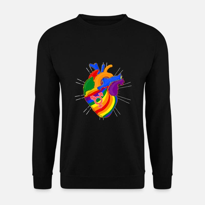 LGBT Regenbogen Herz - Unisex Pullover - Schwarz