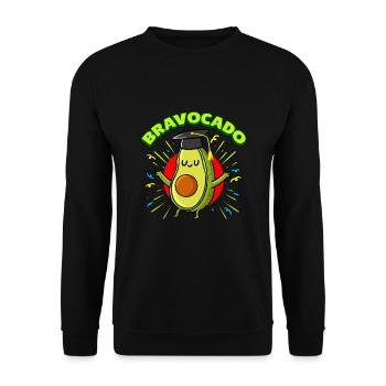 Bravocado Avocado Liebhaber - Unisex Pullover - Schwarz - Vorne - Alina (178cm) & Michal (187cm)