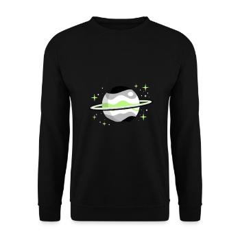 Agender Planet Agender Pride - Unisex Sweatshirt - black - Front - Alina (178cm) & Michal (187cm)