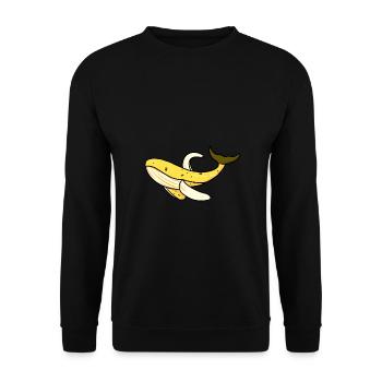 Banana Whale Banana Gift - Unisex Sweatshirt - black - Front - Alina (178cm) & Michal (187cm)