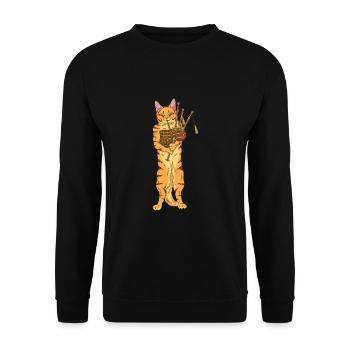 Chat avec cadeau de cornemuse pour les amoureux des chats - Sweat-shirt Unisexe - noir - Devant - Alina (178cm) & Michal (187cm)