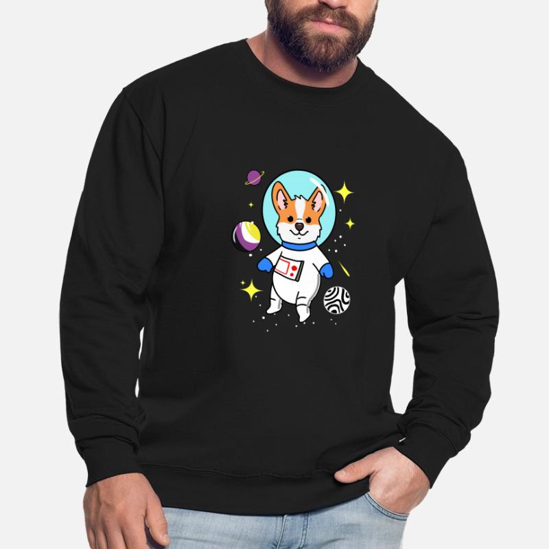 Nonbinary corgi in space Nonbinary Pride Unisex Sweatshirt
