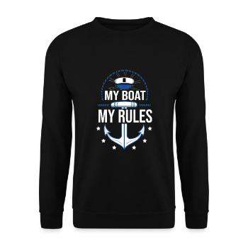 My Boat My Rules Gift Boat Owners - Unisex Sweatshirt - black - Front - Alina (178cm) & Michal (187cm)
