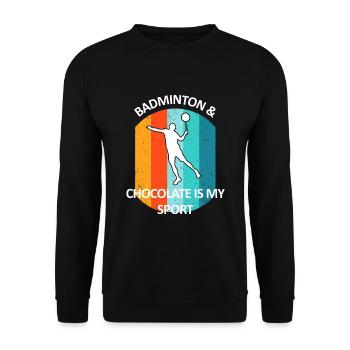 Badminton Badminton Badminton Player Chocolat - Sweat-shirt Unisexe - noir - Devant - Alina (178cm) & Michal (187cm)