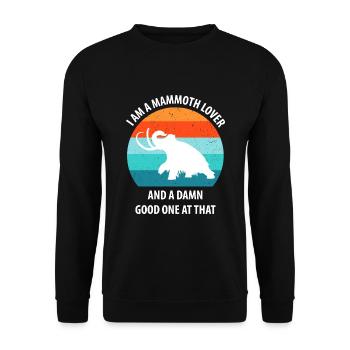 Drôle de mammouth de l’âge de pierre de l’âge de glace Design préhistorique - Sweat-shirt Unisexe - noir - Devant - Alina (178cm) & Michal (187cm)