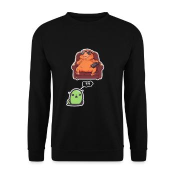 Drôle Graphique Tee Capybara Selfie Avec Ovni Bizarre - Sweat-shirt Unisexe - noir - Devant - Alina (178cm) & Michal (187cm)