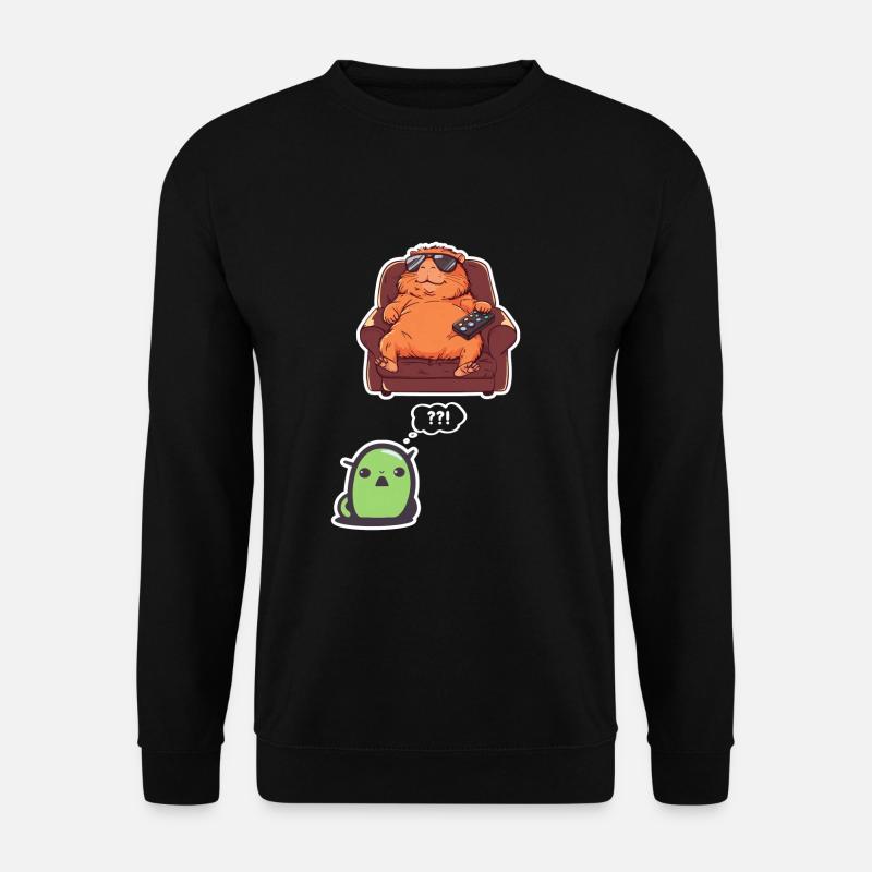 Drôle Graphique Tee Capybara Selfie Avec Ovni Bizarre - Sweat-shirt Unisexe - noir