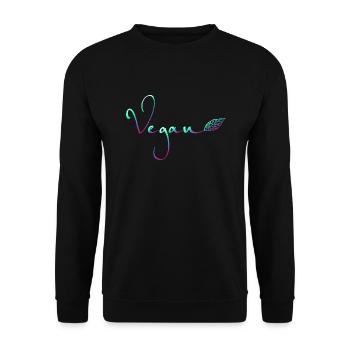Vegan - Unisex Sweatshirt - black - Front - Alina (178cm) & Michal (187cm)