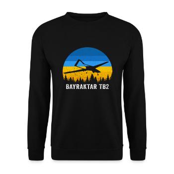 Bayraktar TB2 Turkish Drone Support Ukraine - Unisex Sweatshirt - black - Front - Alina (178cm) & Michal (187cm)