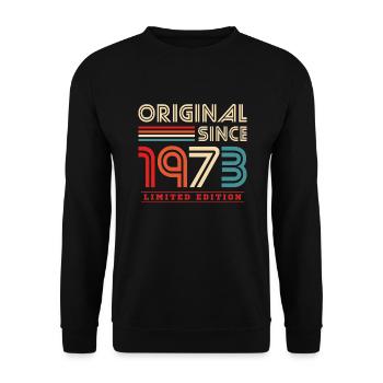 Original 1973 Jahrgang 50. Geburtstag Geschenk - Unisex Pullover - Schwarz - Vorne - Alina (178cm) & Michal (187cm)
