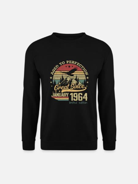 60 Jahre alt bis zur Perfektion gealtert Geboren: Januar 1964 - Unisex Pullover - Schwarz