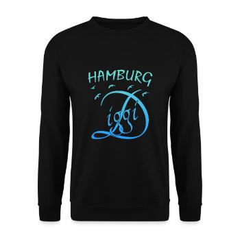 Hamburg - Unisex Pullover - Schwarz - Vorne - Alina (178cm) & Michal (187cm)