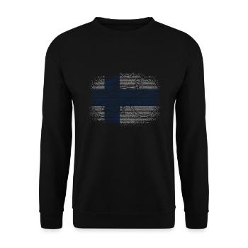 Finland Flag Suomi Finnish Flag Used Look - Unisex Sweatshirt - black - Front - Alina (178cm) & Michal (187cm)