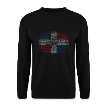 Dominican Republic Flag Dom Rep Flag Travel - Unisex Sweatshirt - black - Front - Alina (178cm) & Michal (187cm)