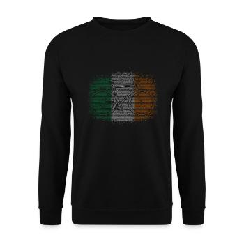 Ireland Flag Vintage Irish Flag Dublin - Unisex Sweatshirt - black - Front - Alina (178cm) & Michal (187cm)