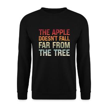 Denglisch Der Apfel Fällt Nicht Weit Vom Stamm - Unisex Pullover - Schwarz - Vorne - Alina (178cm) & Michal (187cm)
