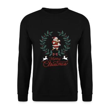 Weihnachten Rentier Christmas Winter Xmas Geschenk - Unisex Pullover - Schwarz - Vorne - Alina (178cm) & Michal (187cm)