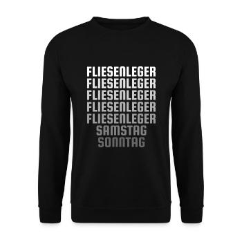 Fliesenleger Handwerker - Unisex Pullover - Schwarz - Vorne - Alina (178cm) & Michal (187cm)