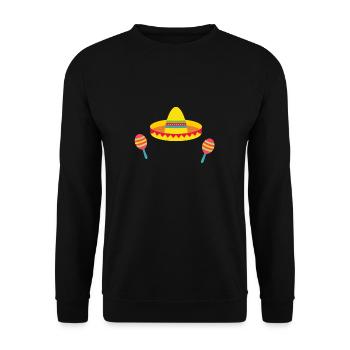 Fiesta Sombrero Hat And Maracas - Unisex Sweatshirt - black - Front - Alina (178cm) & Michal (187cm)