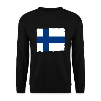 Drapeau finlandais Suomi drapeau finlandais look usé - Sweat-shirt Unisexe - noir - Devant - Alina (178cm) & Michal (187cm)
